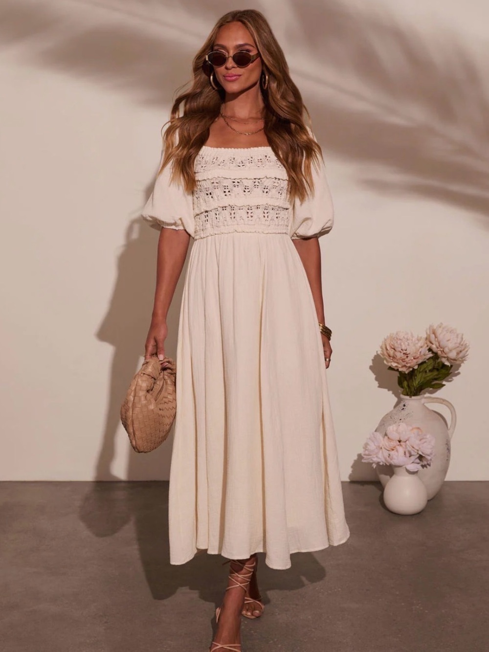 Mystic Dawn Peasant Maxi Dress